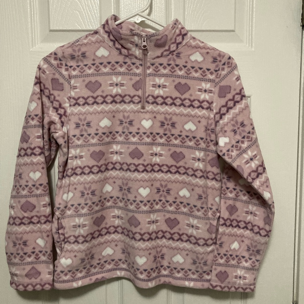 Place New Lavender Mock Neck Fair Isle Fleece Long Sleeve Top